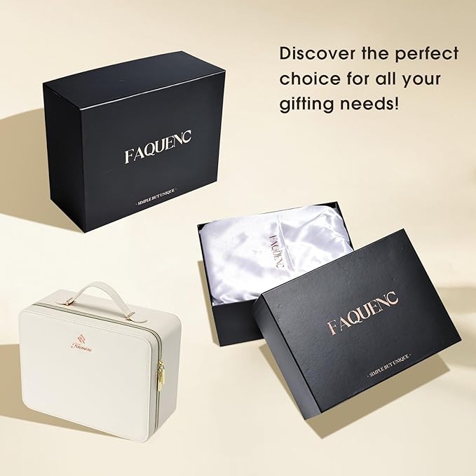 Leather makeup case with led