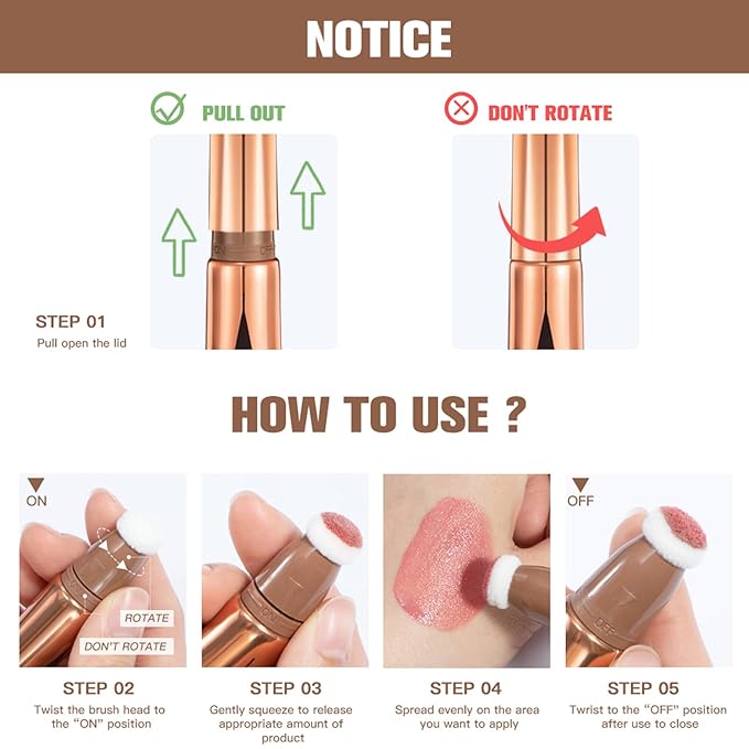 MEICOLY Liquid Highlighter Beauty Wand,Highlight Stick with Cushion