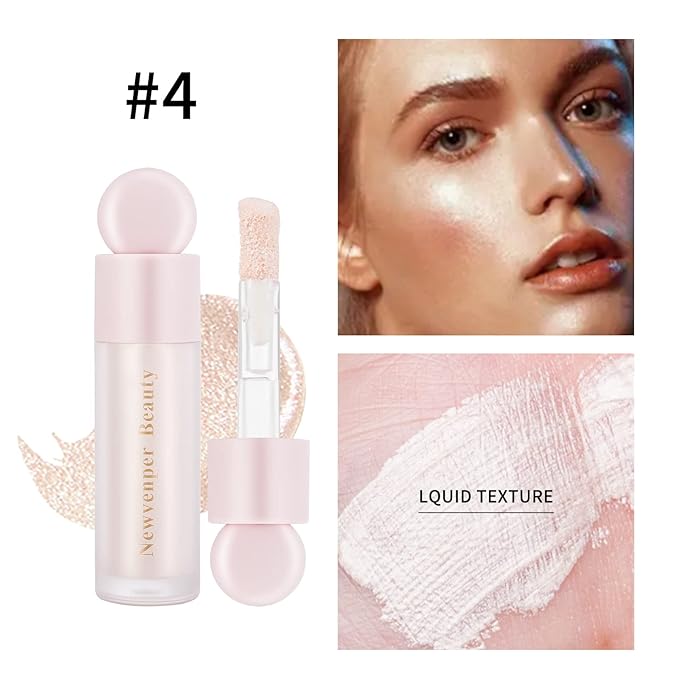 Liquid Highlighter, Liquid Blush with Face Brush Long