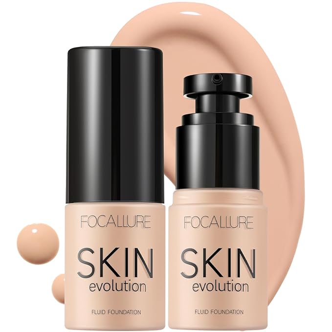 FOCALLURE 2 Pcs Liquid Foundation, Skin Evolution Foundation
