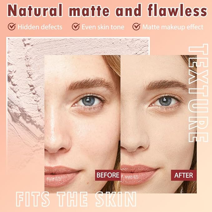 Oil Control Face Pressed Powder, Matte powder setting 1 Pcs)