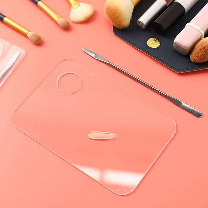 2PCS Acrylic Cosmetic Palette with 2PCS Spatula Tool,Makeup