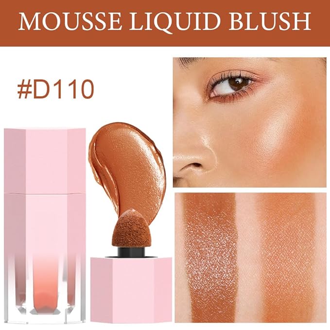 evpct 2Pcs Soft Cream Velvet Liquid Blush Makeup