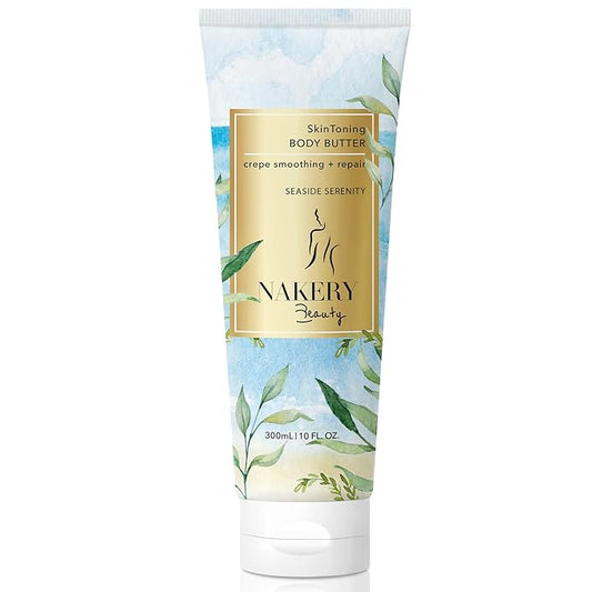 NAKERY Body Butter Anti Aging Moisturizer - Body Cream Skin Tightening Cream & Neck Firming Cream, Moisturizing Cream & Neck Tightening Cream for Body & Face Cream for Dry Skin 300ml(Seaside Serenity)