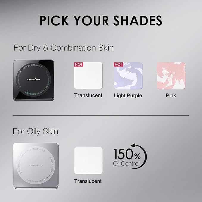 Oil Control Face Pressed Powder Compact, 24H Longlasting skin () 0.28Oz