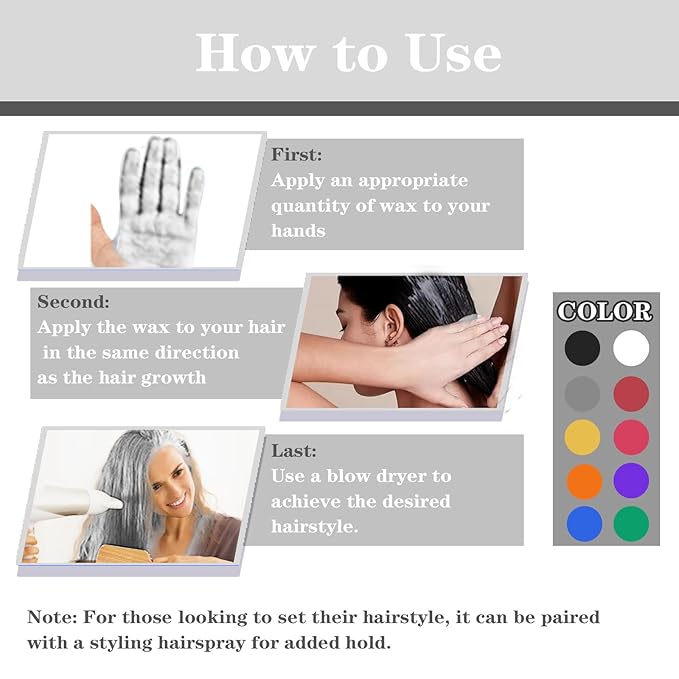 White Hair Color Wax, Temporary