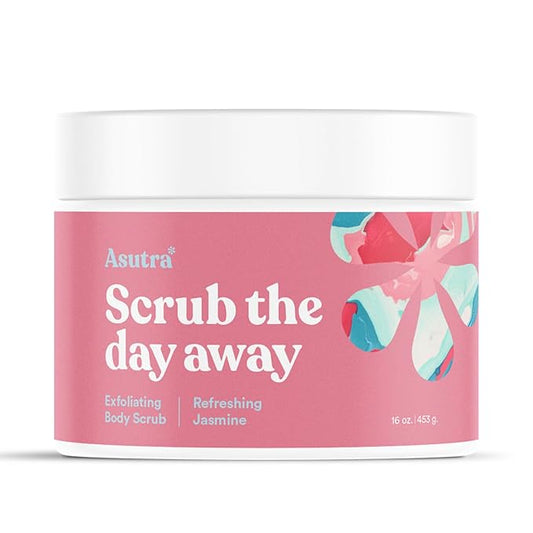 ASUTRA Dead Sea Salt Essential Oil Body Scrub Exfoliator (Refreshing Jasmine), 16 oz - Ultra Hydrating, Gentle, & Moisturizing - Coconut, Jasmine, and Frankincense Oils