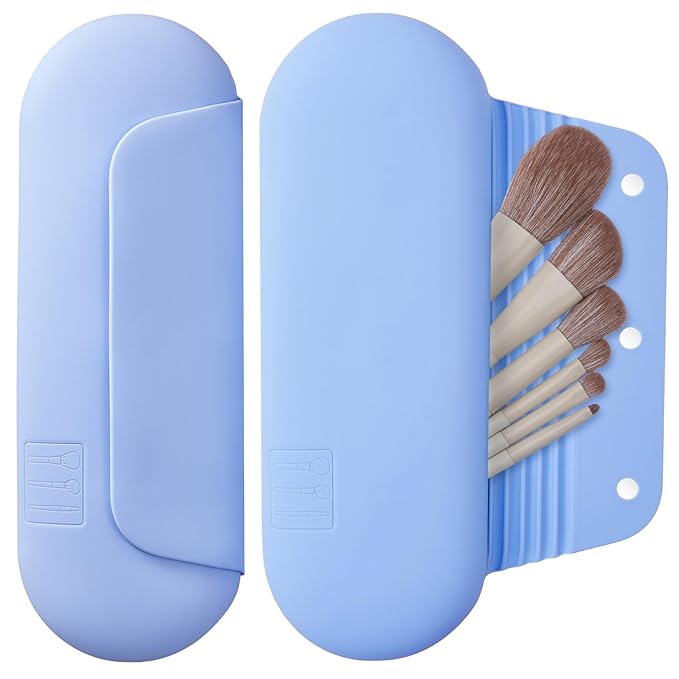 Silicone makeup brush holder travel