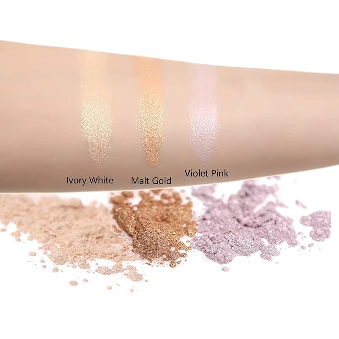 Highlighter Powder Spray, Ksndurn Ivory White Glitter High Gloss Spray - Shimmer Sparkle Powder Makeup Spray