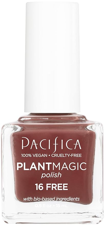 Pacifica Natural Nail Polish – Plant Magic Dark Red Nail Polish - Plant Based, Non-Toxic & Clinically Tested - Lasting Colors, Glossy, Chip-Resistant, Clean Beauty, Dermatologist Approved Ojai