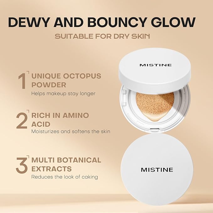 Mistine Tavel Size Air Cushion Foundation Glow Hydrating Natural Beige