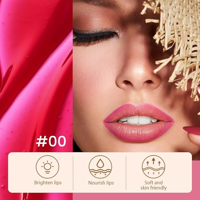 2 Pcs Matte Liquid Lip Stain Peel Off Lip Liner, Long Lasting Lip Tattoo, Waterproof & Transfer-Proof Lip Liner Peel Off Lip Gloss for All Skin Types.#00+#02