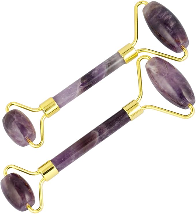 mookaitedecor Amethyst Stone Roller for Face Anti-Aging