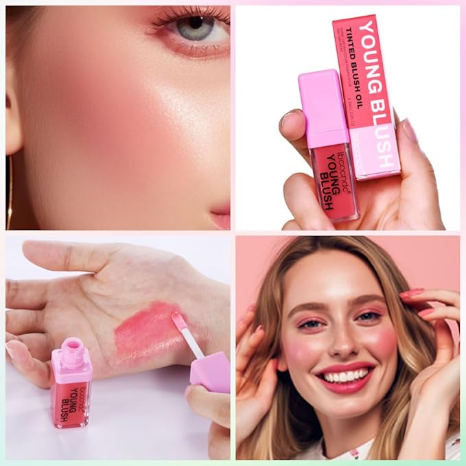Green Color Changing Blush Oil, Liquid Blush Oil (#2 Pink)
