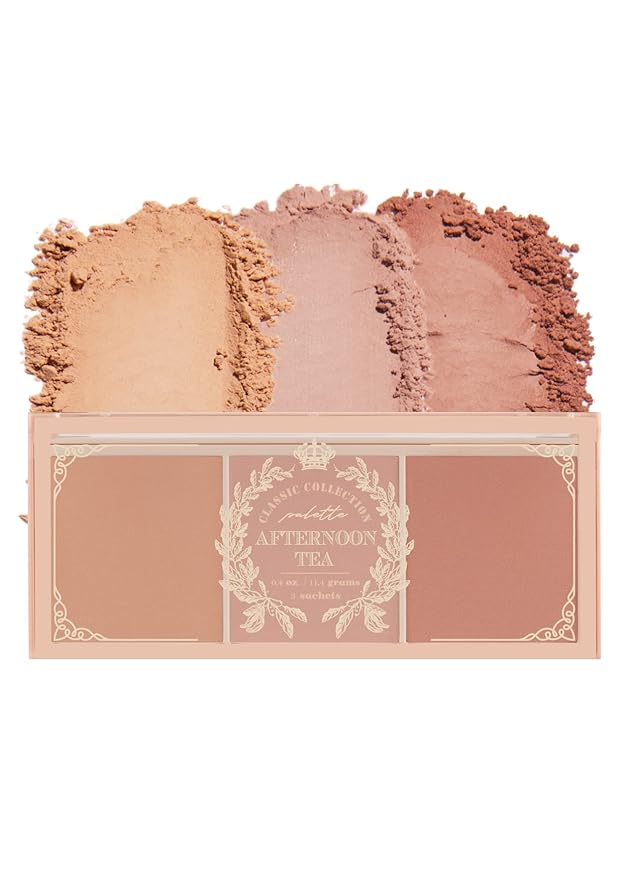 I'M MEME Blusher Palette - Afternoon Tea_Warm FLavor | Soft Pink, Peach, Lavender, 3 Shades Palette, Matte Powder, Face & Cheeks, For All Skin Tones, Powdery Finish, Lightweight Formula, 0.4 Oz