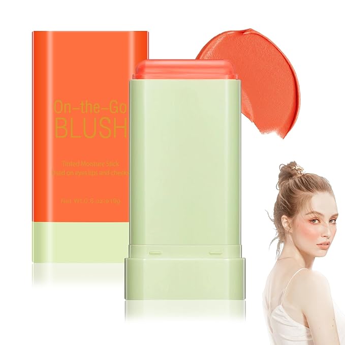 Blush Cream for Cheeks,Face Matte Contour Blush Makeup,Buildable Shimmer Facial Cheek Blusher Shades,Blendable Cosmetic Makeup Blush 02