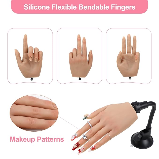 Nail practice hand for acrylic