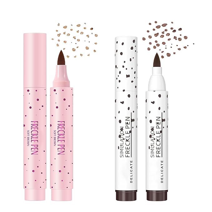 2 Colors Liquid Freckle Pen, Natural Lifelike Face Brown&Dark Brown