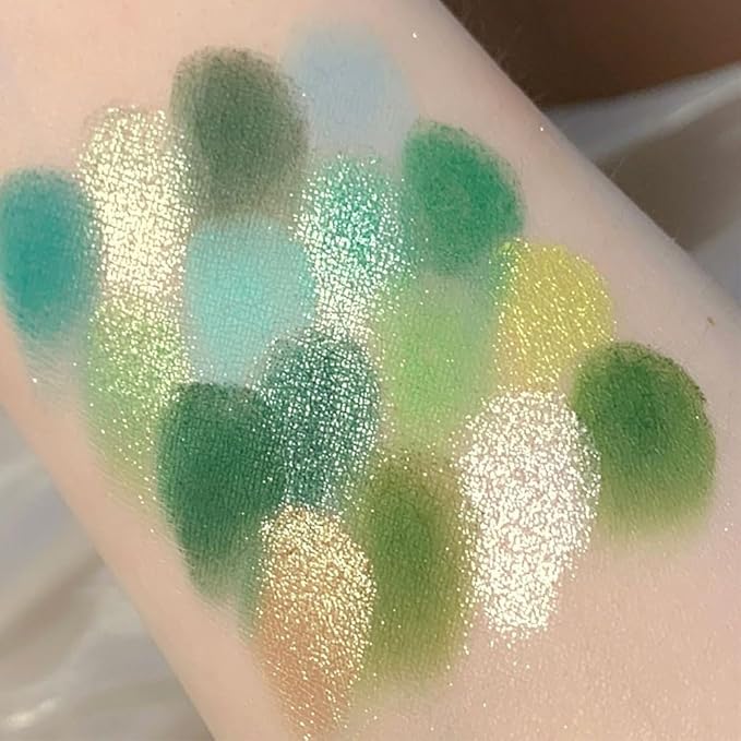 16 Colors Green Olive Matte Shimmer Eyeshadow Palette
