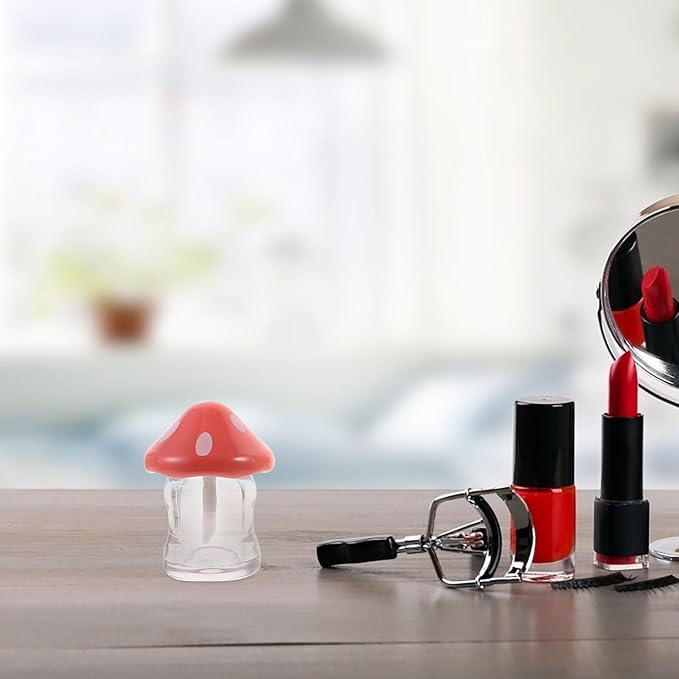 NOLITOY 10 Pieces Clear Lip Gloss Tubes 1.97 Inch Mushroom Shape Plastic Lip Gloss Containers Mini Empty Tube for DIY Cosmetics Women Girls(Mix Color)