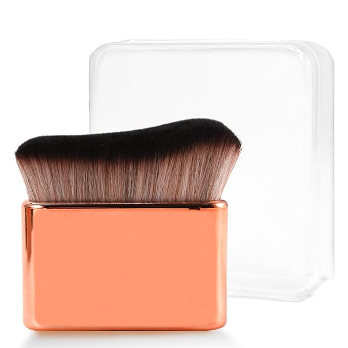 Self Tan Brush-Kabuki Brush for Body,Sunscreen Tanning Brush,Blusher,Shadow,Powder,Bronzer and Foundation Self Tanner Brush,Makeup Brushes for Face and Body(Rose Gold)