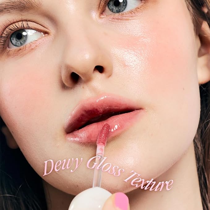 dasique Pure Water Lip Gloss 0.09 oz | Variety of Colors | Dewy Gloss | Buildable Gloss Tesxture | Non-Sticky | K-beauty (#07 Soft Fig)