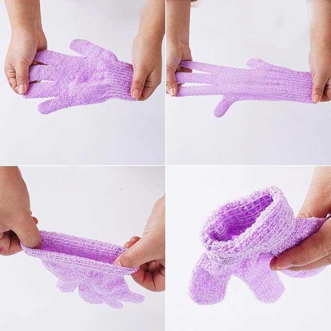 24 pcs exfoliating shower gloves,double