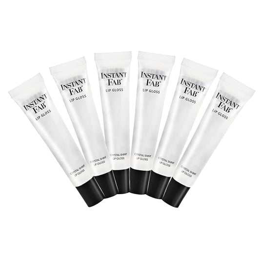 STUDIO LIMITED Instant Fab Crystal Shiny Clear Lip Gloss Long Lasting Ultra Hydrating Plumping Lip Gloss for women girls Value Pack 14ml/ 0.47oz (Clear, 6 Pcs)