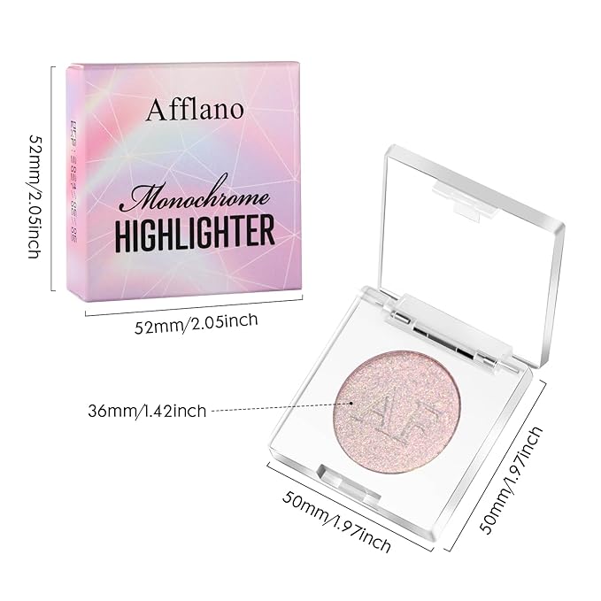 Highlighter Makeup Palette, Long Lasting New Formula, Fairy-like Cheek Highlight,#1