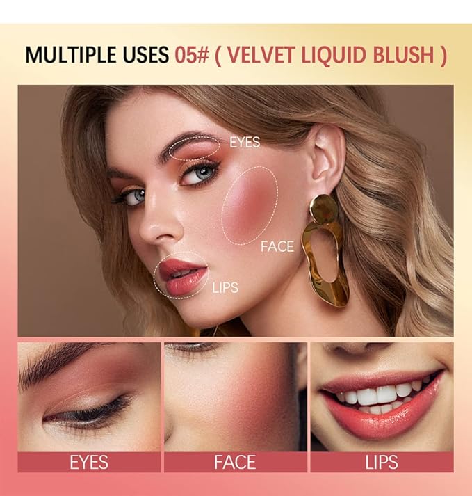 Velvet Liquid Blush, Liquid Cream Blush, Moist Matte Breathable (04)