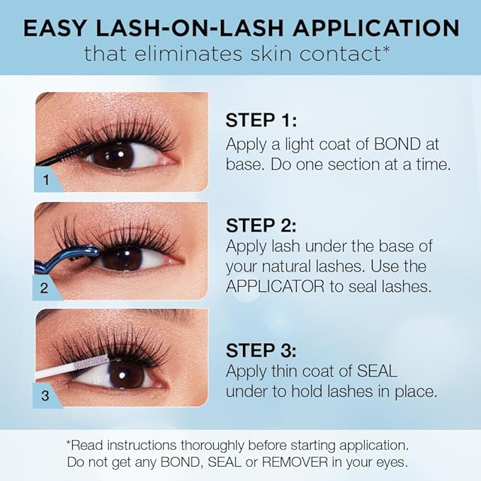 Ardell Seamless Underlash Lash Extensions Kit - DIY Lash Clusters, Faux Mink D-Curl, Natural Look Eyelash Extension, 32 Count, 1-Pack
