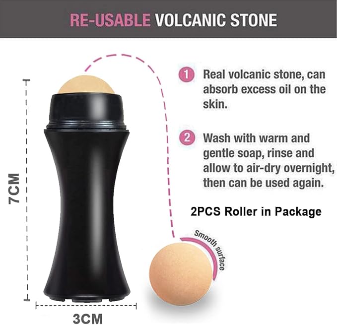 2Pcs Volcanic Face Roller Oil Control On The Face