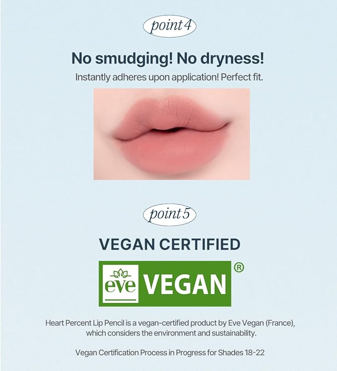 Heart Percent Dote On Mood Lip Pencil, Long-Lasting Creamy Lip Crayon Smooth Color Liner Retractable Lipstick Pencil 0.8g, #10. Clean Beige