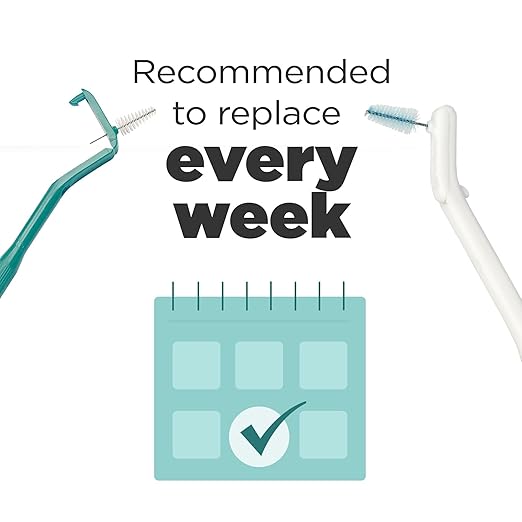 GUM Proxabrush Go-Betweens Refills - Moderate - Compatible with GUM Permanent Handle - Reusable Interdental Brushes - Soft Bristled Dental Picks, 8 Count (Pack of 6)