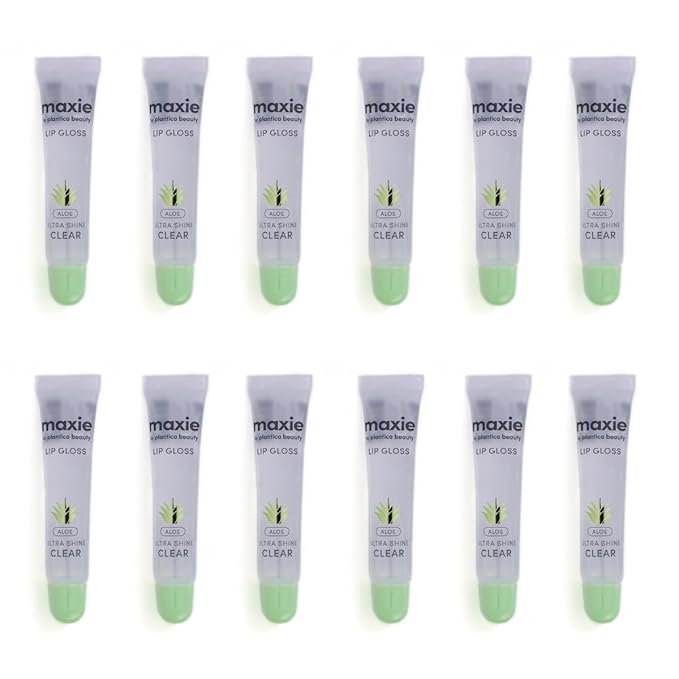 Maxie by Plantico Beauty Clear Lip Polish bulk (12 Pieces) CLEAR/ALOE (ALOE, 12 PCS)