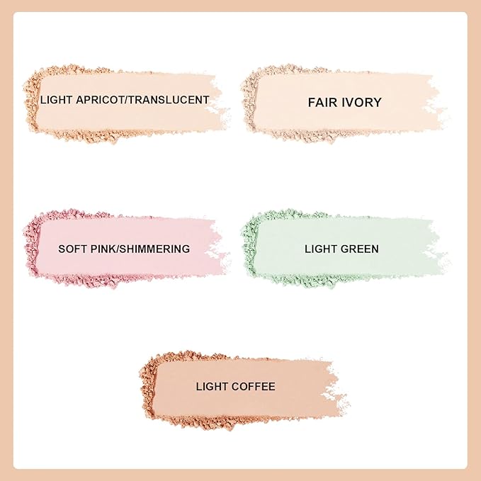 Setting Powder Lightweight Loose Powder Finishing Powder Long-Lasting Green/Translucent)-3 Boxes