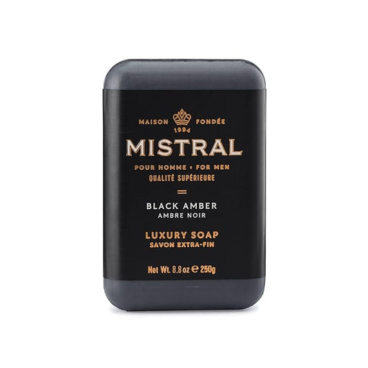 Mistral Bar Soap, Black Amber, Large Bar