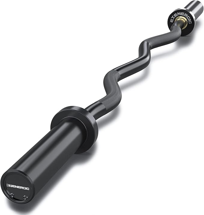 47" Olympic EZ Curl Bar 500-lbs Capacity Steel 2" Barbell