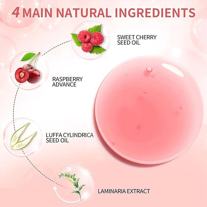 Hydrating Lip Glow Oil, Lip Oil Gloss Transparent Toot Tinted Nourishing Long Lasting Repairing Lightening Lip Lines (PINK) 0.2 OZ