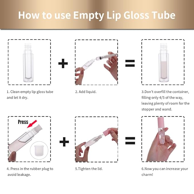 YITOU 12PCS Lip Glaze Bottle Empty 5ml, Transparent Glaze