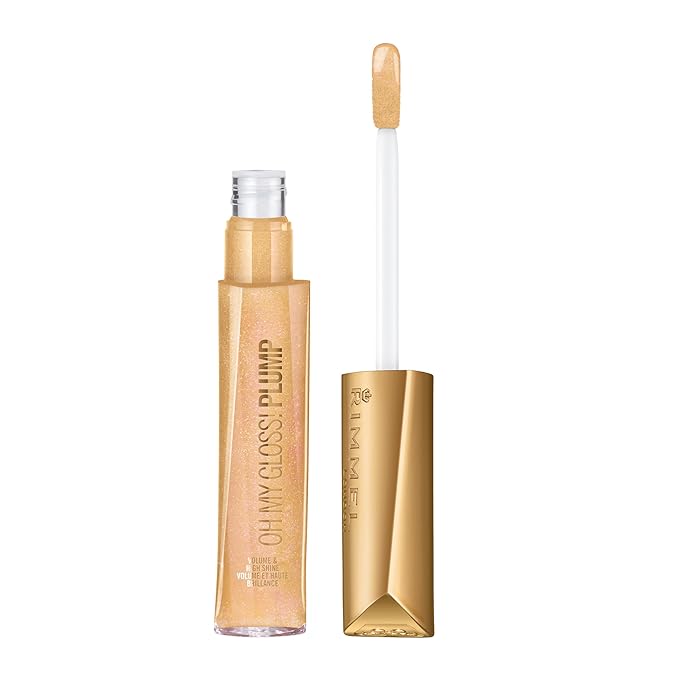 Rimmel Stay Plumped Lip Gloss, 801 Angel Shimmer, Pack of 3