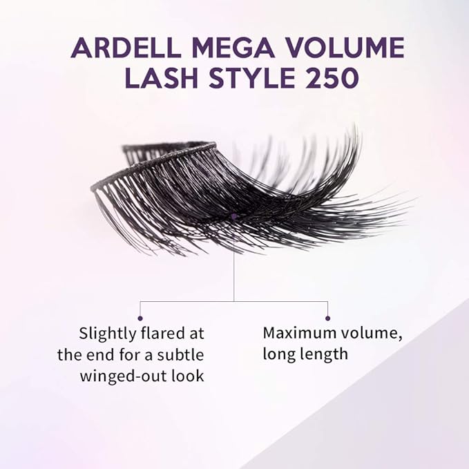 Ardell Mega Volume Lash 250 Multi-Layered False Lashes with Curl Technology, 4 pairs