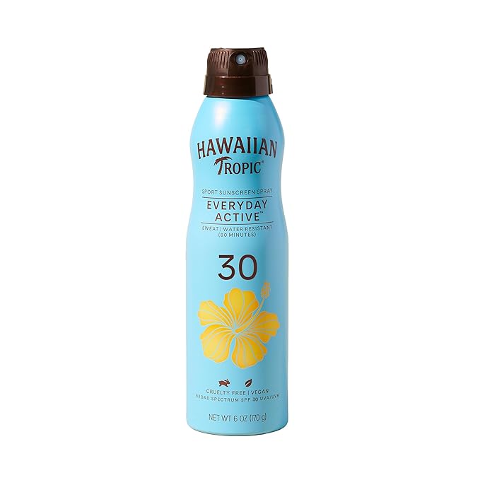 Hawaiian Tropic Everyday Active Clear Spray Sunscreen SPF 30, 6oz | Hawaiian Tropic Sunscreen SPF 30, Sunblock, Oxybenzone Free Sunscreen, Spray On Sunscreen, Body Sunscreen Spray, 6oz