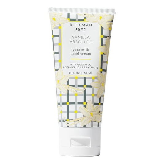 Beekman 1802 Pure Goat Milk Hand Cream, Vanilla Absolute - Scented - 2 oz - Moisturizing Lotion for Dry Skin - Anti-Aging Hydration - Good for Sensitive Skin - Cruelty Free - Packaging May Vary
