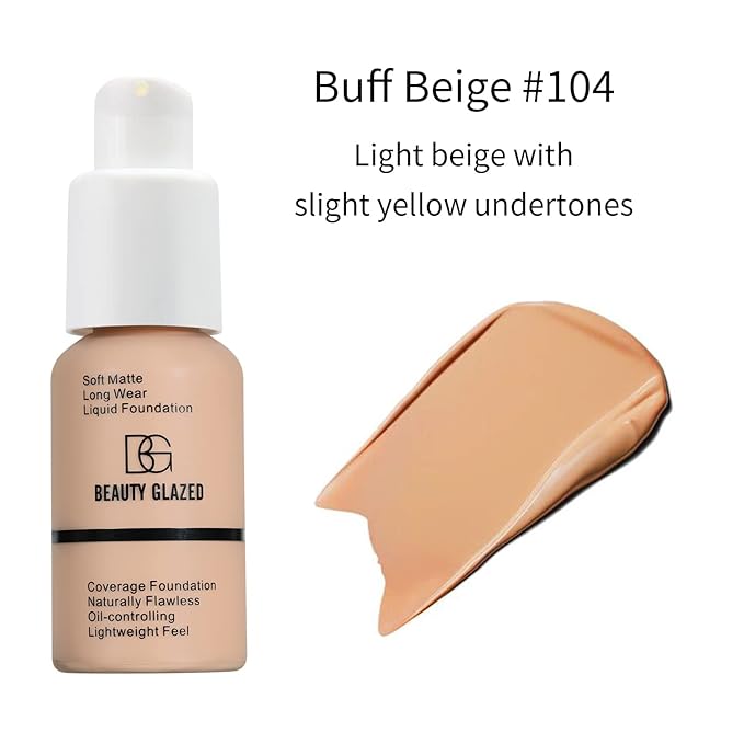 Beauty Glazed Soft Matte Silky Full Coverage Liquid Buff Beige)