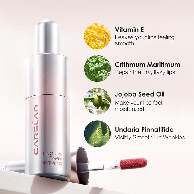 Hydrating Lip Serum Cream, Longlasting Moisturizing, Lightweight Lip Gloss, Semi-Matte Lipstick with Vitamin E, Crithmum Maritimum Essential oil, C205