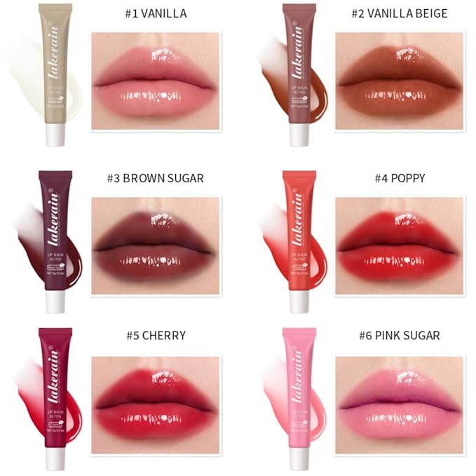 Tinted Lip Butter Balm - Tinted Moisture Gel Lip Gloss | Hydrating Glow Tinted Lip Care | Tinted Lip Stain (Cherry, 05)