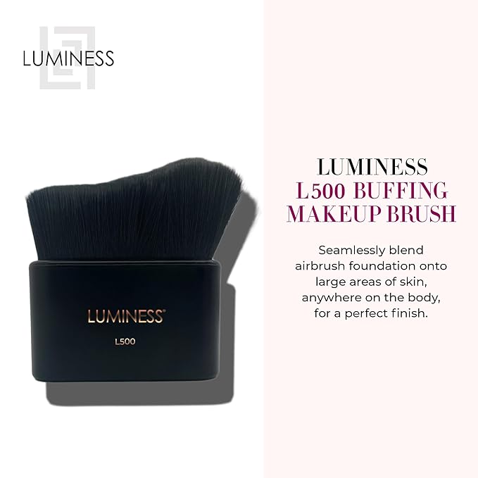 LUMINESS Professional-Grade L500 Buffing Makeup Brush - Angled Natural-Looking Finish