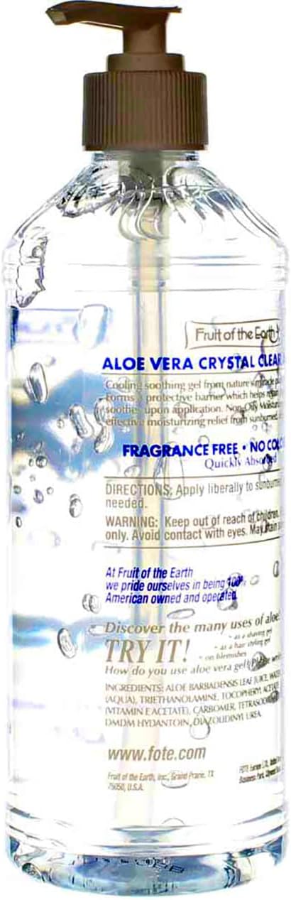 Fruit of the Earth Aloe Vera Crystal Clear Aloe Gel,20 oz (Pack of 3)