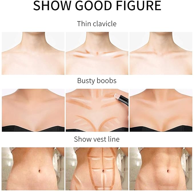 Double-End Contour Highlighter Stick, Contour Stick,Face Highlighter, Contour